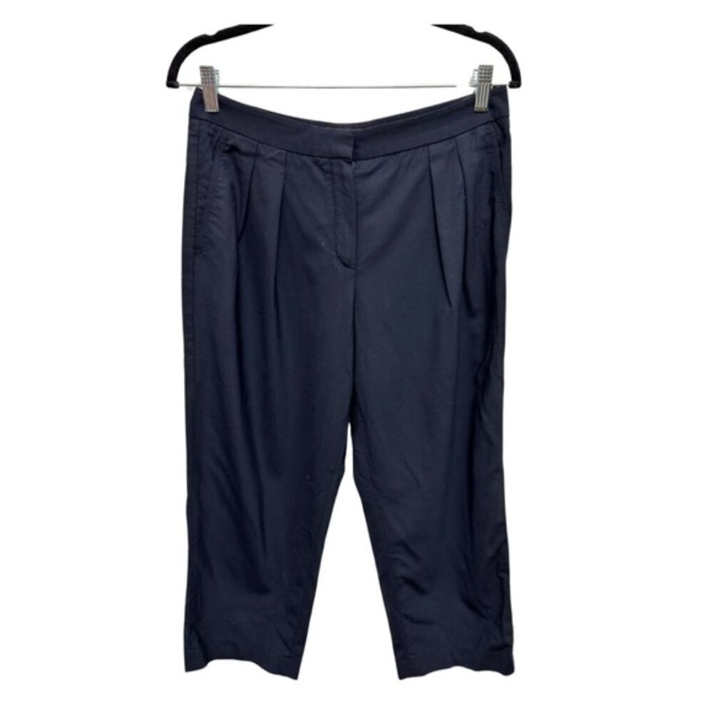 Babaton Cropped Wool Blend Pants Navy